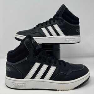 Adidas Hoops 3.0 Mid Youth Size 6 Basketball Shoes Black White Sneakers